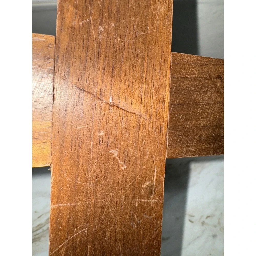 VTG  MCM Crucifix INRI  Wood Slide  Crucifix wCompartment‎ Bottle/Candles